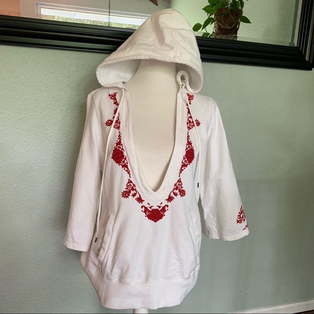 Lucky Brand embroidered pullover hoodie